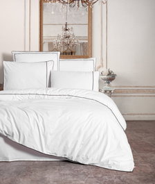 L'essentiel linge de maison Mahur Juego de funda de edredón doble blanco y negro